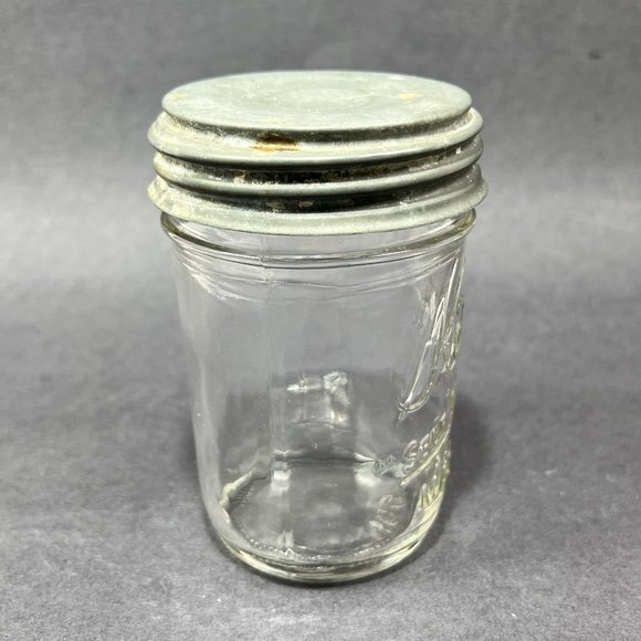 Vtg Kerr Self Sealing Mason Canning Jar Zinc Lid Boyd Porcelain Insert Country - Picture 5 of 16